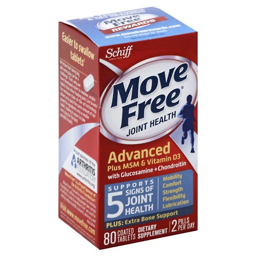 Image for Move Free Joint Health, Advanced Plus MSM & Vitamin D3, Coated Tablets,80ea from DOUGHERTY'S PHARMACY