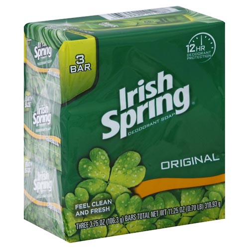 Image for Irish Spring Deodorant Soap, Original, Bath Size,3ea from DOUGHERTY'S PHARMACY