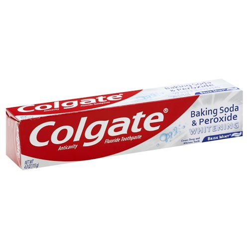 Image for Colgate Toothpaste, Anticavity Fluoride, Baking Soda & Peroxide Whitening, Brisk Mint,4oz from DOUGHERTY'S PHARMACY