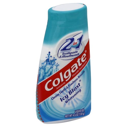 Image for Colgate Toothpaste, Anticavity Fluoride, 2 in 1 Toothpaste & Mouthwash, Icy Blast Whitening, Liquid Gel,4.6oz from DOUGHERTY'S PHARMACY