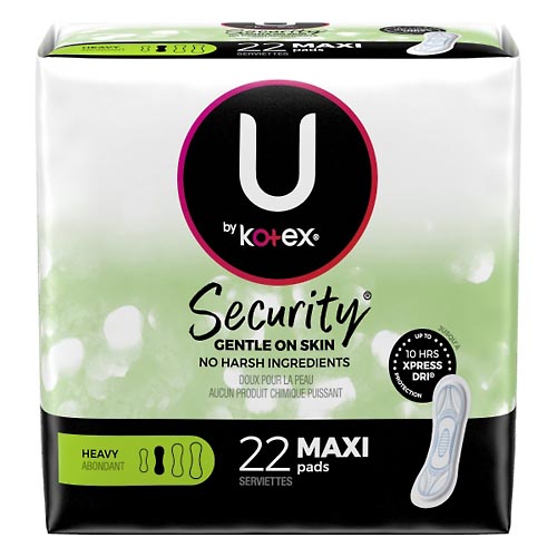 Image for U By Kotex Pads, Maxi, Heavy Flow,22ea from DOUGHERTY'S PHARMACY