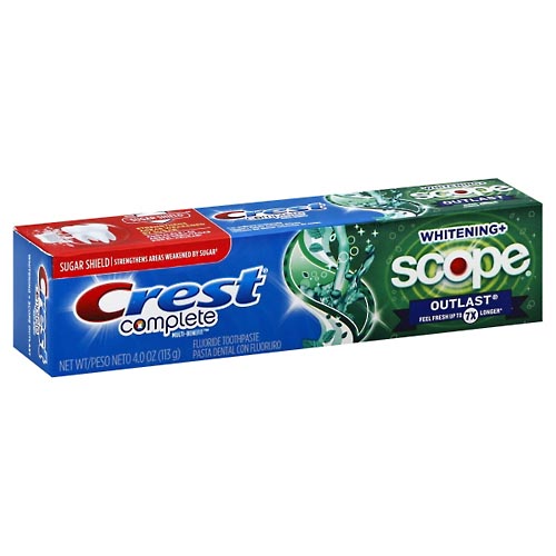 Image for Crest Toothpaste, Fluoride, Whitening + Scope Outlast, Mint,4oz from DOUGHERTY'S PHARMACY