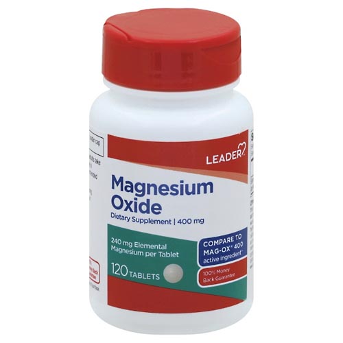 Image for Leader Magnesium Oxide, 400 mg, Tablets,120ea from DOUGHERTY'S PHARMACY