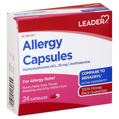 Image for Leader Allergy Capsules, 25 mg,24ea from DOUGHERTY'S PHARMACY