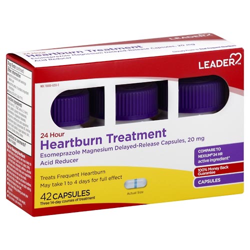 Image for Leader Heartburn Treatment, 24 Hour, Capsules,42ea from DOUGHERTY'S PHARMACY