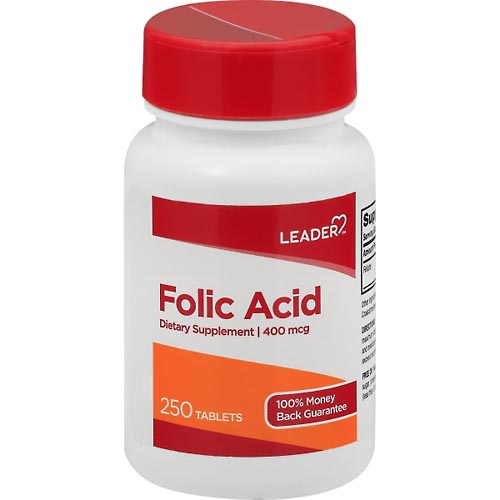 Image for Leader Folic Acid, 400 mcg, Tablets,250ea from DOUGHERTY'S PHARMACY