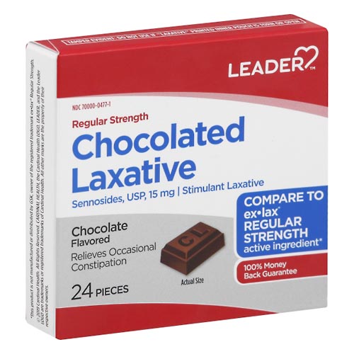 Image for Leader Chocolated Laxative, Regular Strength, 15 mg, Chocolate Flavored,24ea from DOUGHERTY'S PHARMACY