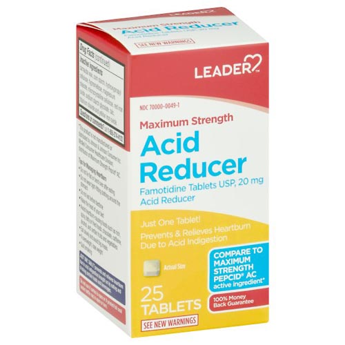 Image for Leader Acid Reducer, Maximum Strength, Tablets,25ea from DOUGHERTY'S PHARMACY
