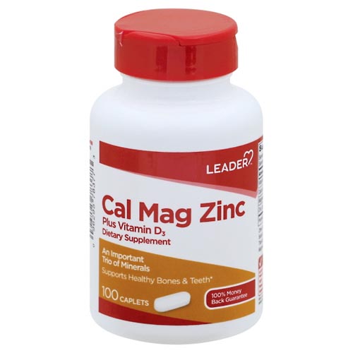 Image for Leader Cal Mag Zinc, Caplets,100ea from DOUGHERTY'S PHARMACY