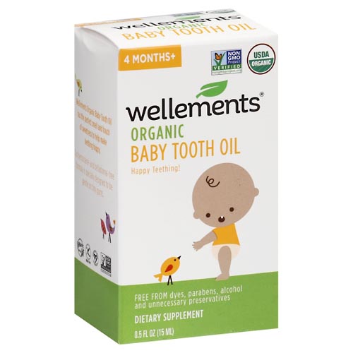Image for Wellements Baby Tooth Oil, Organic, 4 Months+,0.5oz from DOUGHERTY'S PHARMACY
