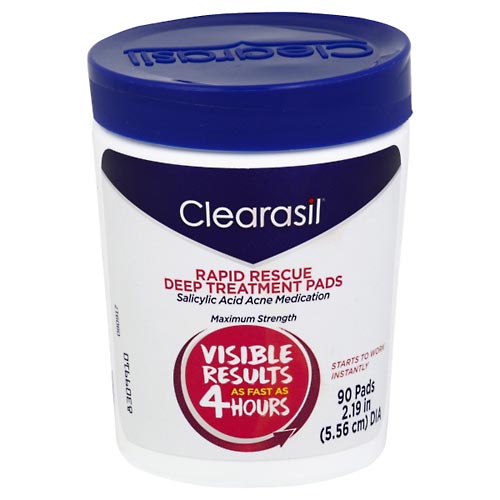 Image for Clearasil Deep Treatment Pads, Rapid Rescue, Maximum Strength,90ea from DOUGHERTY'S PHARMACY